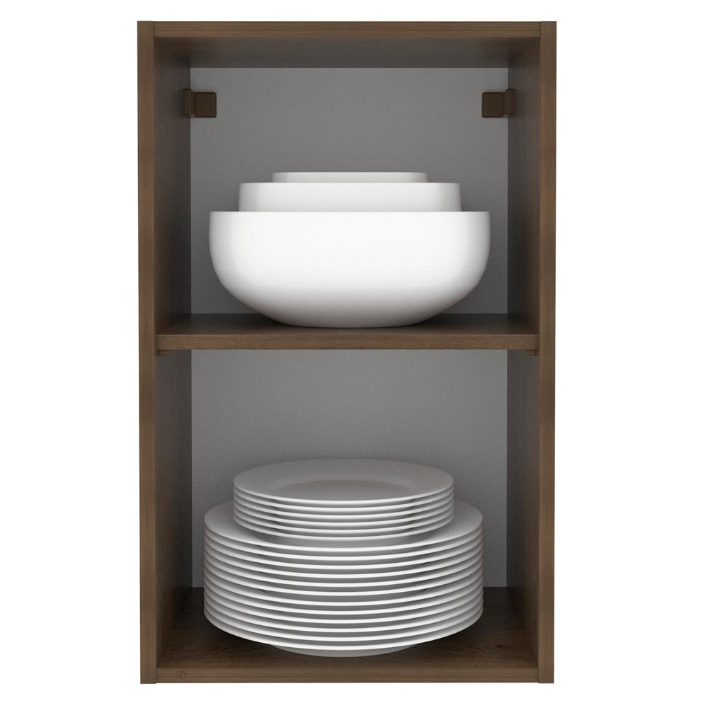 Armário Aéreo Madesa Lux 40 cm 1 Porta Rustic/Cinza