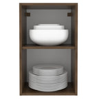 Armário Aéreo Madesa Lux 40 cm 1 Porta Rustic/Cinza