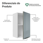 Armário Aéreo Madesa Lux 40 cm 1 Porta Branco/Cinza