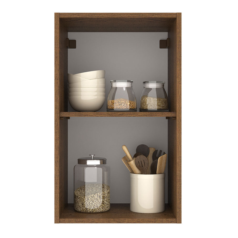 Armário Aéreo Madesa Agata 40 cm 1 Porta Rustic/Cinza