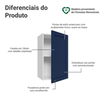 Armário Aéreo 40 cm 1 Porta Branco/Azul Vik Madesa
