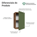 Armário Aéreo 40 cm 1 Porta Rustic/Verde Vik Madesa