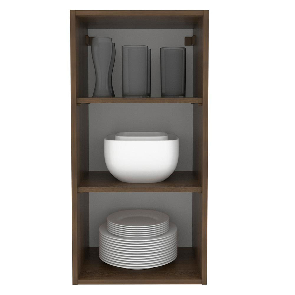 Armário Aéreo Madesa Lux 40 x 83 cm 1 Porta Rustic/Preto