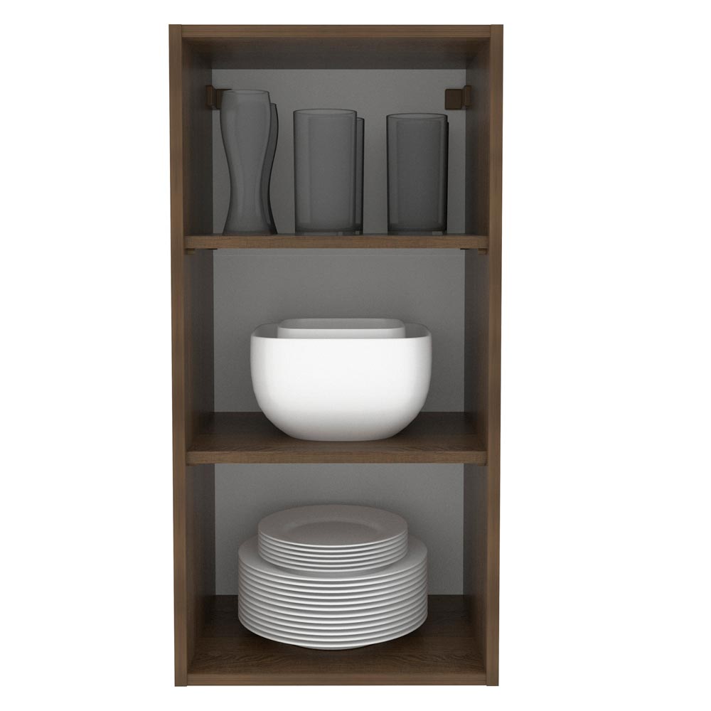 Armário Aéreo Madesa Lux 40 x 83 cm 1 Porta Rustic/Cinza