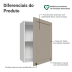 Armário Aéreo 50cm 1 Porta Branco/Crema Vik Madesa
