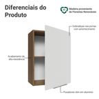 Armário Aéreo 50cm 1 Porta Rustic/Branco Stella Madesa