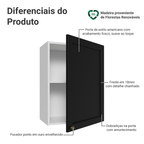 Armário Aéreo 50 cm 1 Porta Branco/Preto Vik Madesa