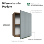Armário Aéreo 50cm 1 Porta Rustic/Cinza Lux Madesa