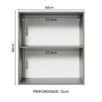 Armário Aéreo 60 cm 1 Porta Cinza Nice Madesa