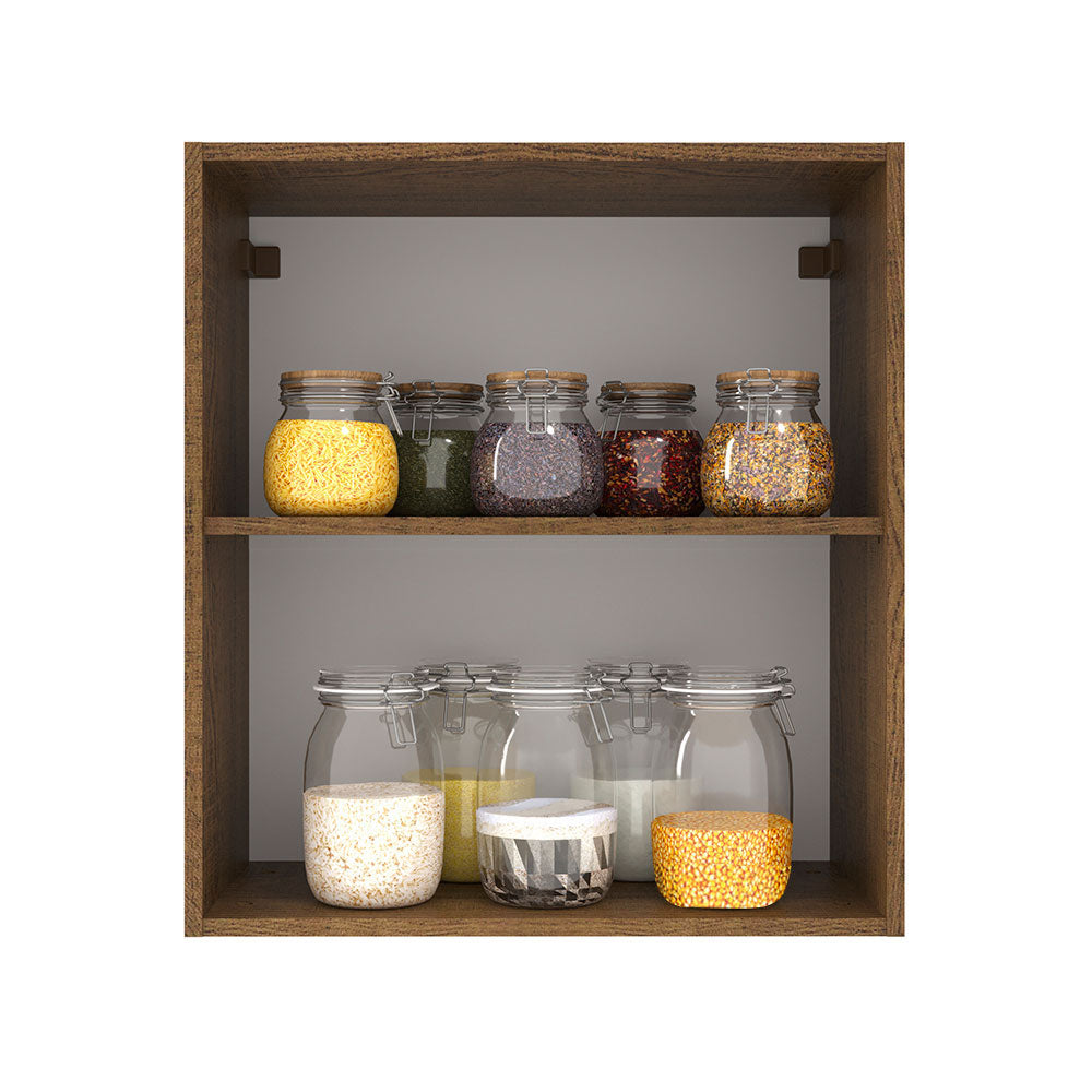 Armário Aéreo Madesa Agata 60 cm 1 Porta Rustic/Branco