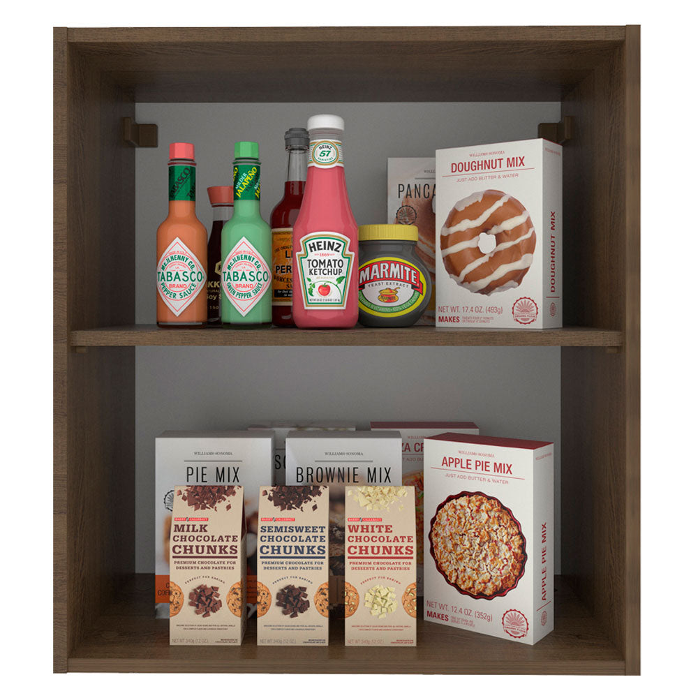 Armário Aéreo Madesa Stella 60 cm 1 Porta Rustic/Branco