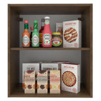 Armário Aéreo Madesa Stella 60 cm 1 Porta Rustic/Branco