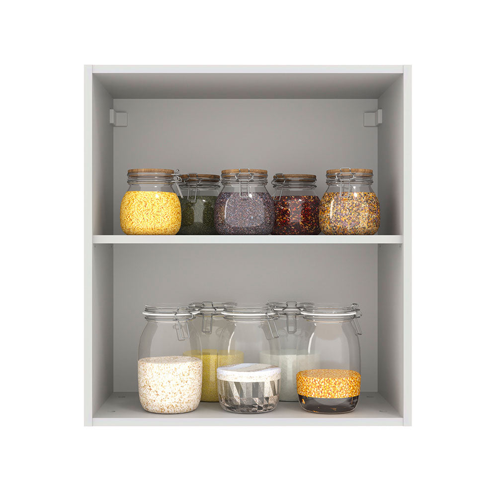 Armário Aéreo Madesa Agata 60 cm 1 Porta Branco/Preto