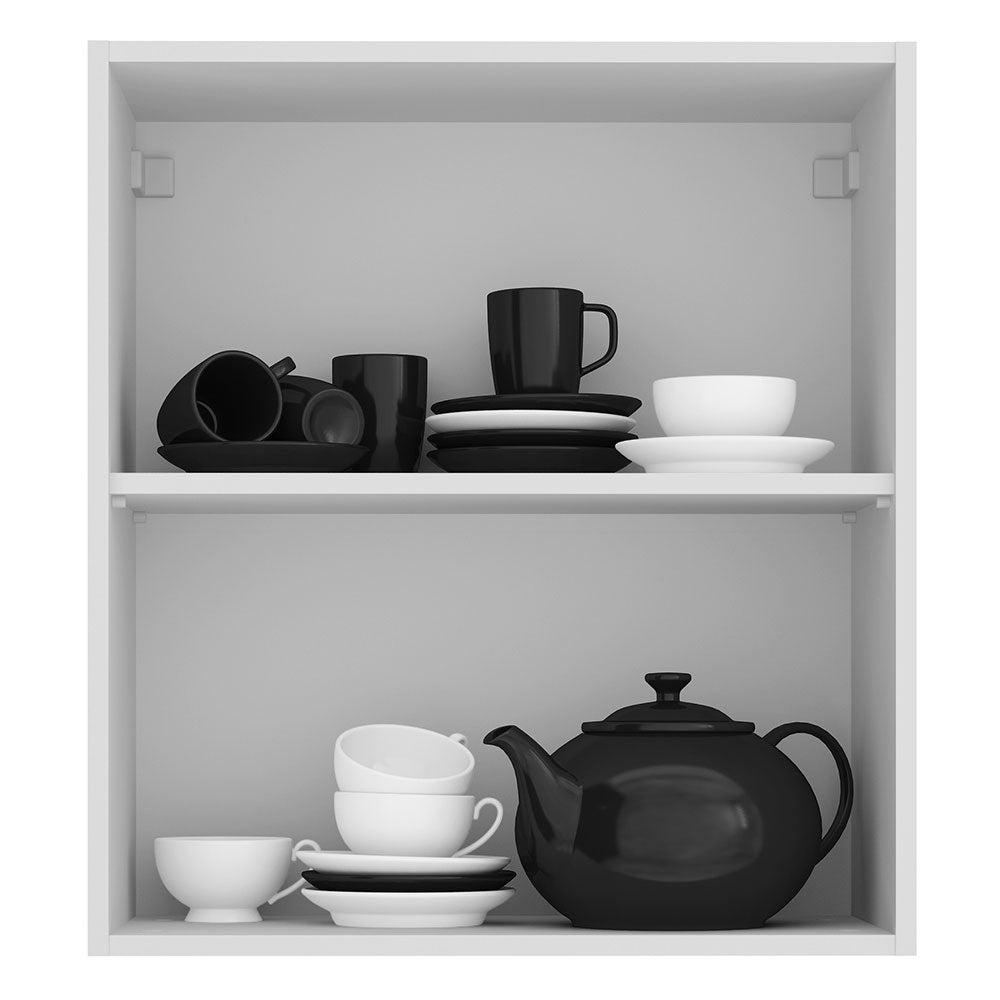 Armário Aéreo Madesa Glamy 60 cm 1 Porta Branco/Preto