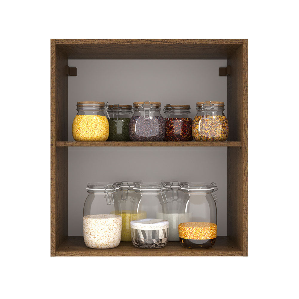 Armário Aéreo Madesa Agata 60 cm 1 Porta Rustic/Preto