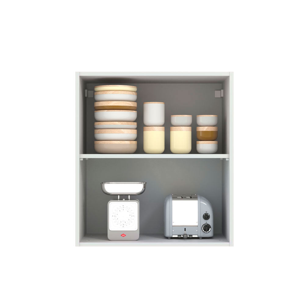 Armário Aéreo Madesa Lux 60 cm 1 Porta Branco/Cinza