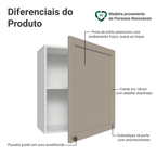 Armário Aéreo 60 cm 1 Porta Branco/Crema Vik Madesa
