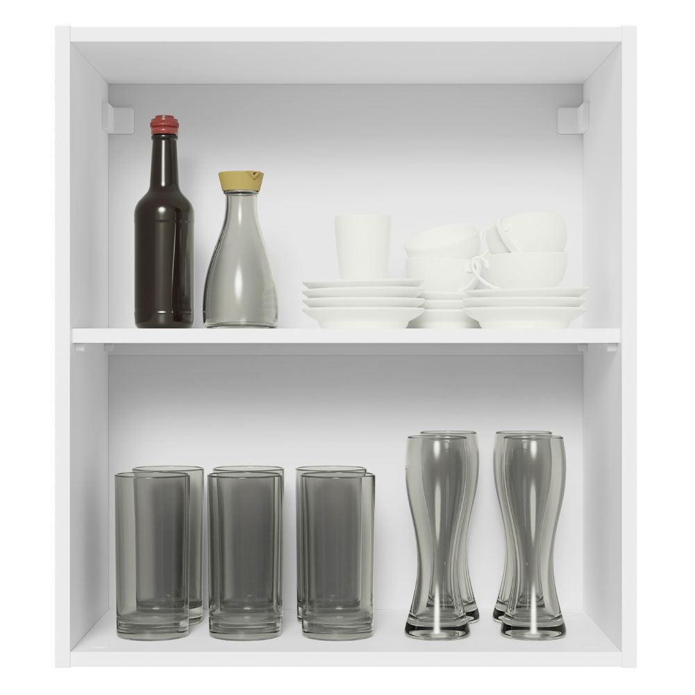 Armário Aéreo 100% MDF 60 cm 1 Porta Branco/Preto Acordes Madesa