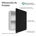 Armário Aéreo 60 cm 1 Porta Branco/Preto Vik Madesa