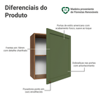 Armário Aéreo 60 cm 1 Porta Rustic/verde Vik Madesa