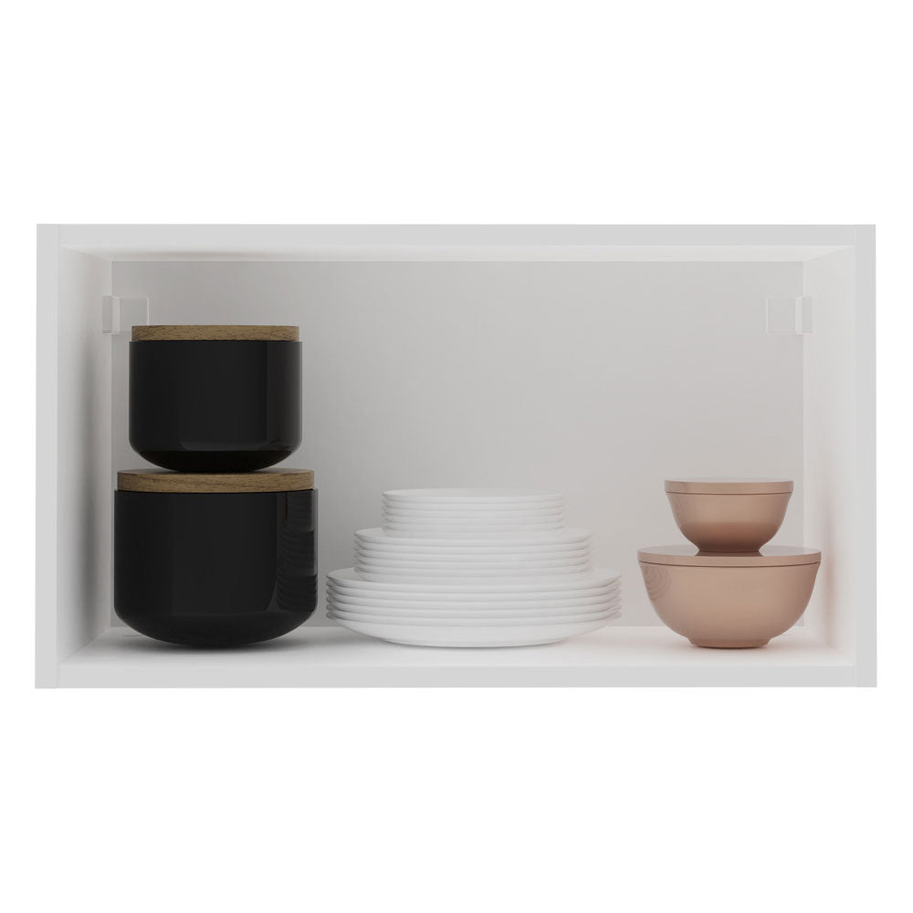 Armário Aéreo Madesa Lux 60 cm 1 Porta Basculante Branco/Preto