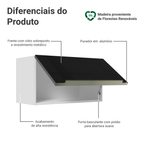 Armário Aéreo Madesa Lux 60 cm 1 Porta Basculante Branco/Preto