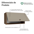 Armário Aéreo 60 cm 1 Porta Basculante Rustic/Crema Vik Madesa