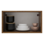 Armário Aéreo Madesa Lux 60 cm 1 Porta Basculante Rustic/Cinza