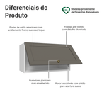 Armário Aéreo 60 cm 1 Porta Basculante Branco/Cinza Vik Madesa