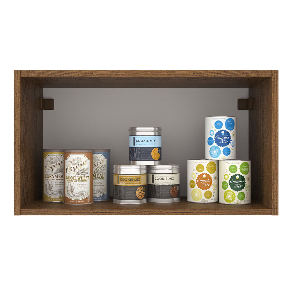 Armário Aéreo Madesa Agata 60 cm 1 Porta Basculante Rustic/Cinza