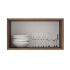 Armário Aéreo Madesa Lux 60 cm 1 Porta Basculante Rustic/Branco Veludo