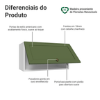 Armário Aéreo 60 cm 1 Porta Basculante Branco/Verde Vik Madesa