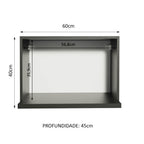 Armário Aéreo 60 cm Nicho para Microondas/Forno Elétrico Preto Madesa