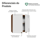 Armário Aéreo 70 cm 2 Portas Rustic/Branco Vik Madesa