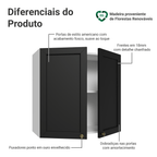Armário Aéreo 70 cm 2 Portas Branco/Preto Vik Madesa