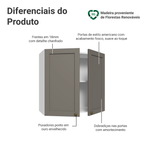 Armário Aéreo 70 cm 2 Portas Branco/Cinza Vik Madesa