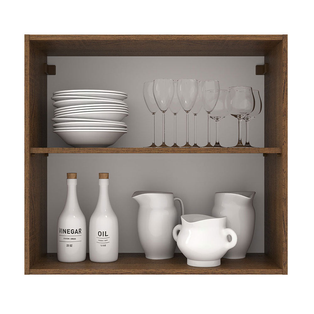 Armário Aéreo Madesa Agata 70 cm 2 Portas Rustic/Cinza