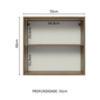 Armário Aéreo 70 cm 2 Portas Rustic/Branco Veludo Lux Madesa
