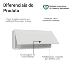 Armário Aéreo 70 cm 1 Porta Basculante Branco Vik Madesa