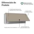 Armário Aéreo 70 cm 1 Porta Basculante Branco/Crema Vik Madesa