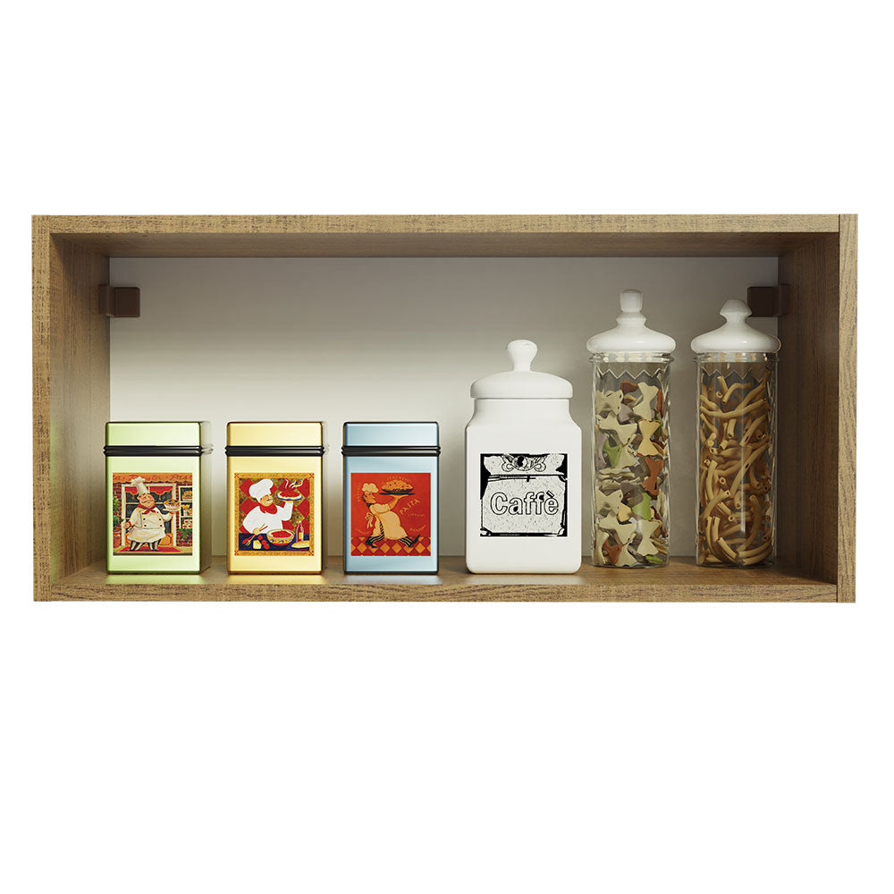 Armário Aéreo de Cozinha Madesa Glamy 70 cm 1 Porta Basculante Rustic