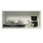 Armário Aéreo de Cozinha Madesa Glamy 70 cm 1 Porta Basculante Branco/Preto