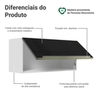 Armário Aéreo 70 cm 1 Porta Branco/Preto Lux Madesa