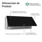 Armário Aéreo 70 cm 1 Porta Basculante Branco/Preto Vik Madesa