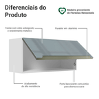 Armário Aéreo 70 cm 1 Porta Branco/Cinza Lux Madesa