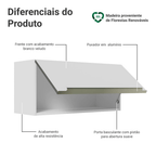 Armário Aéreo 70 cm 1 Porta Branco/Branco Veludo Lux Madesa