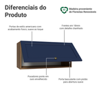 Armário Aéreo 70 cm 1 Porta Basculante Rustic/Azul Vik Madesa