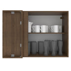 Armário Aéreo de Canto Madesa Glamy 1 Porta Rustic/Branco