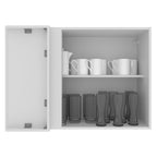 Armário Aéreo de Canto Madesa Glamy 1 Porta Branco/Preto