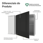 Armário Aéreo de Canto 1 Porta Branco/Preto Lux Madesa